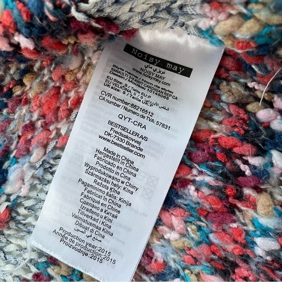 Anthropologie Noisy May Rainbow Multicolor Knitted Cardigan Size Small - Picture 8 of 10